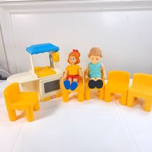 Little Tikes Dollhouse Yellow Chairs Party Kitchen Sister/Mom/Daughter d... - $27.00
