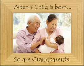When a Child is Born...So are Grandparents Laser Engraved Wood Picture (... - £23.69 GBP