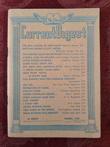 Current Digest Magazine March 1940 Wwii Wartime John L. Spivak Emil Ludwig - £11.36 GBP