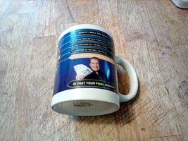 Vtg Who Wants to Be a Millionaire Coffee Cup Regis Philbin Final Answer - £7.73 GBP