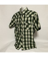 Vintage Men&#39;s Wrangler Plaid Pearl Snap Shirt Western Cowboy Rodeo Green - £17.62 GBP