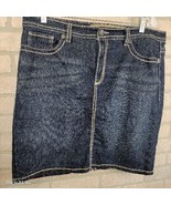 Nine West Vintage American Women Mini Blue Jean Skirt 14/31 Dark Wash Denim - £17.20 GBP