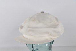 NOS Vintage 90s Rockabilly Blank Canvas Peaky Blinders Hat Cap White OSFA USA - £38.91 GBP