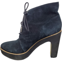 Michael Kors High Heel Fulton Bootie Womens Size 8M Black Saude Leather Lace Up - £23.65 GBP