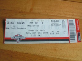 MLB 4-7-2013 Detroit Tigers Vs. NY Yankees CC Sabathia Ticket Stub $ 1.49 Each - $1.49