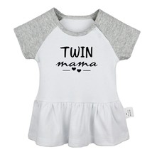 Twin Mama Design Newborn Baby Girls Dress Toddler Infant 100% Cotton Clo... - £10.28 GBP