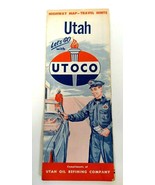 1957 State Road Map Utoco Oil Gas Utah Oil Refining Company - $10.84