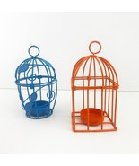 Pair of Bird Cage Themed Tea Light Candle Holders. Surface Rest or Hangable - $13.10