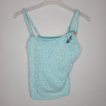 Time and Tru Womens Tankini Swimsuit Top Large 12-14 Teal White Pattern - £8.75 GBP
