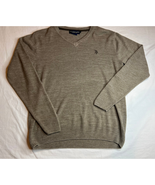 U.S. Polo Assn Sweater Mens Medium Brown Tan Beige Pullover Crewneck Preppy - £3.35 GBP