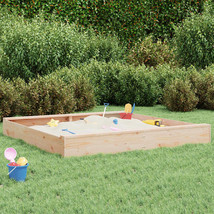 vidaXL Sandbox Natural Pine Solid Pine Wood Medium Seats Many Sandbox - $213.57