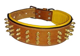 Shwaan High Quality Genuine Leather Dog Collar with Spike- 2.50 Inch Xtr... - £39.32 GBP