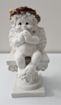 Dreamsicles Mischievous Sitting Cherub Blue Eyed Angel Ceramic Figurine,Pedestal - £17.05 GBP