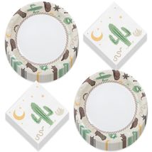 Home and Hoopla Western Party Supplies - Wild West Round Paper Dessert P... - £12.02 GBP