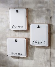 Picture Holders with Clip Wall Decor Metal Set of 3 Distressed Look 7"x 8" high image 2