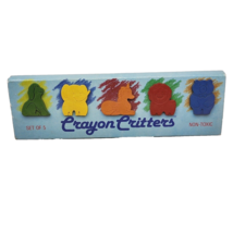 VINTAGE 1988 CRAYON CRITTERS SET OF 5 NON TOXIC COLORFUL CRAYONS ANIMAL ... - £18.67 GBP