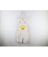 Vtg 90s Looney Tunes Womens L Distressed Tweety Bird Denim Shortalls Ove... - $128.56 CAD