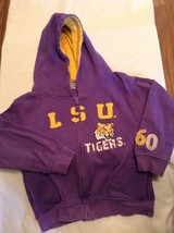 Size 6 Youth large LSU Tigers jacket NCAA hoodie purple long sleeve - £16.50 GBP