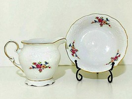 Walbrzych China Creamer Berry Bowl Cottagecore Floral Pink Roses Poland ... - $11.54