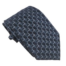 Ermenegildo Zegna Mens Neck Tie Silk Blue Geometric Design Italy - £59.35 GBP