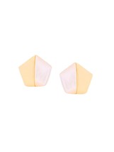 Kicky and Perky 925 Sterling Silver Gold Plated Mother of Pearl Star Stu... - $42.12