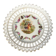 Vintage German Reticulated Porcelain Plate – Courting Couple Scene – 5.5” - $210.63 MXN