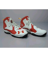 Men&#39;s Under Armour Football Cleats Sz 13 Red/White  Clutch Fit  1270899-... - $24.22