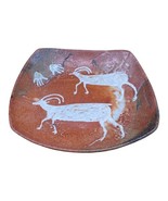 Studio Pottery Artist Signed Cave Painting Antelope &amp; Hands 10.25” X 10.75” - £26.77 GBP