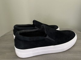 STEVE MADDEN Gills Black Suede Platform Slip On Sneakers Size 7 - $29.69