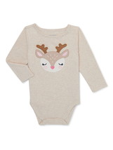 Garanimals Baby Girls Long Sleeve Critter Bodysuit Size 12 M Color Oatmeal Htr - £14.28 GBP
