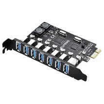 Pcie Usb 3.0 Card 7 Ports Pci Expree To Usb Expansion Card Super Speed 5... - $37.99