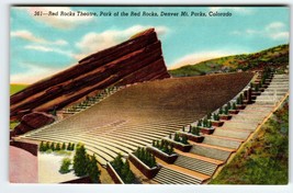 Red Rocks Theatre Denver Mt Parks Colorado Linen Postcard Vintage Post Card - £7.38 GBP