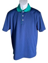 Brooks Brothers Short Sleeve Button Down Polo Shirt Blue Green Medium - £9.30 GBP