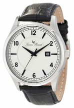 NEW Lucien Piccard LP-11581-02S Men's Weisshorn Silver Dial Black Leather Watch - $89.05