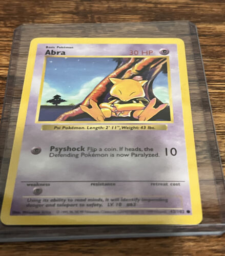 Abra 43/102 Base Set Pokemon Card Shadowless WOTC Ungraded - $8.91