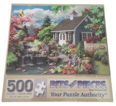 Bits and Pieces Dream Landscape Cottage Coy Pond Jigsaw Puzzle 500 Pcs 1... - $11.99