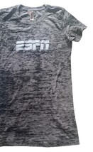 ESPN Womens Burnout Tee Shirt Gray Logo Graphic Size Small NWOT image 4