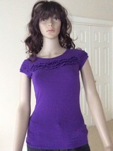 Orsay Women&#39;s Purple Cotton T-Shirt Top Size Small - $7.70