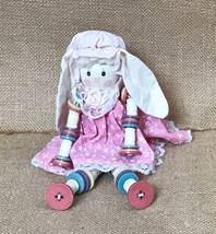 Vintage Lop Eared Bunny Rabbit Button Legs And Arms Shelf Sitter Figurine - $11.88