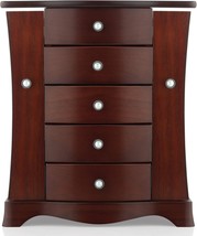 Rr Round Rich Design Jewelry Box - Made Of Solid Wood With Tower Style Four - $87.94