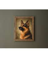German Shephard Wall Art Printable | Dog Portrait Painting | Digital Download - $3.00