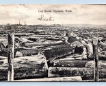 Largest Log Boom Waterfront View Olympia Washington WA 1907 DB Postcard Q7 - £6.25 GBP