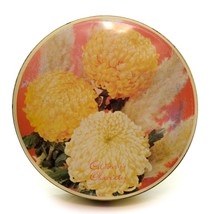 Cadbury&#39;s Chocolates Yellow Floral Round Tin Box Vintage Made England 8&quot; - £9.15 GBP