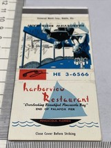 Vintage Matchbook Cover  Harborview Restaurant  Pensacola, FL  gmg  Unst... - $12.38