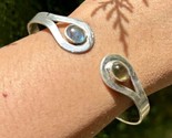 Handmade Cuff Bangle Bracelet Jewelry German Silver, Natural Labradorite, 2 - £14.06 GBP