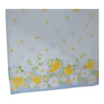 Vintage Blue Head Scarf Floral Victorian Yellow White Daisies 15&quot; Do Rag... - $23.36