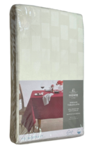 JC Penney Home Serenade Tablecloth 60" x 102" Cream Spill Resistant Solid Checks - $31.68