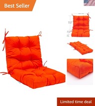 Vibrant Orange Plush Cushion for Patio Chairs - Easy Care &amp; Weather Resi... - $1,120.91 MXN