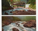 2 The Kozu River Kyoto Japan Postcards Rafting and Train Crossing Bridge  - $17.82