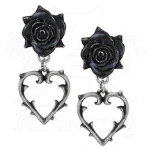 SteamPunk Cosplay Gothic Victorian Wounded Love Pewter Post Earrings Pair, NEW - £22.72 GBP